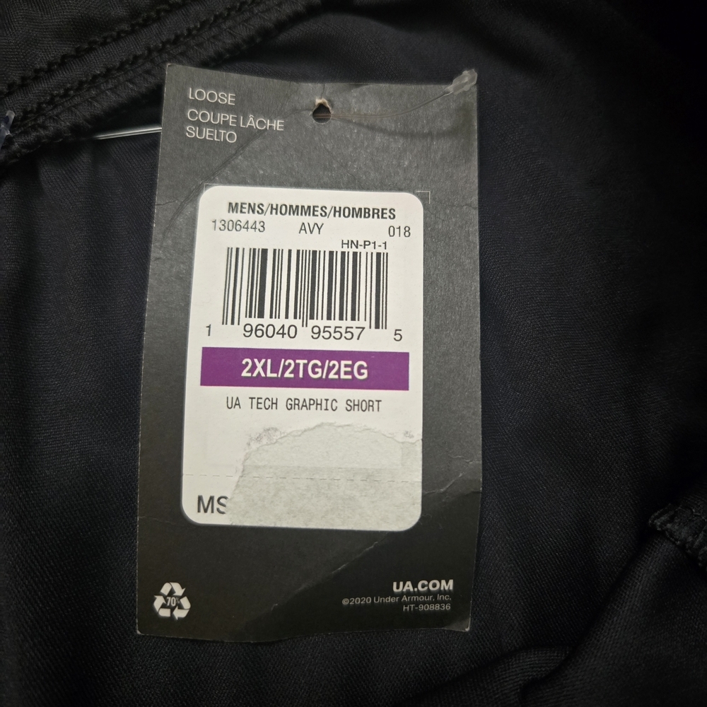Under Armour Men's Black Loose Fit Athletic Shorts with Neon Logo XXL - Picture 5 of 6